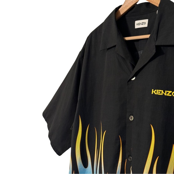 🔥🔥Kenzo Oversized Flame Printed Buttoned Down Bowling Shirt - Picture 4 of 8